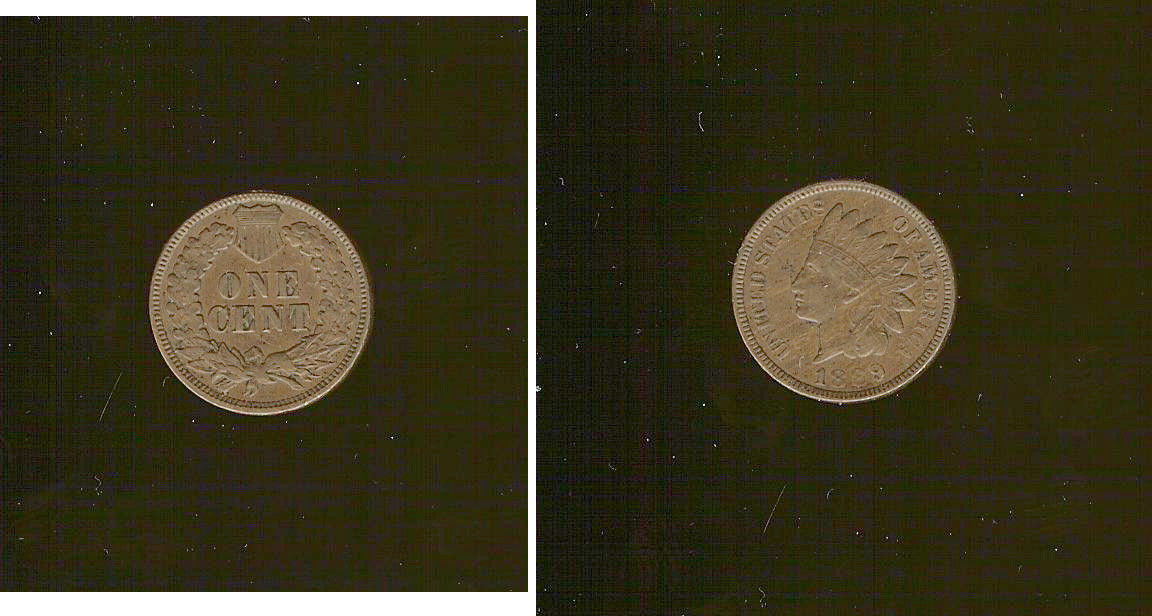 USA 1 cent Indian head 1889 gVF